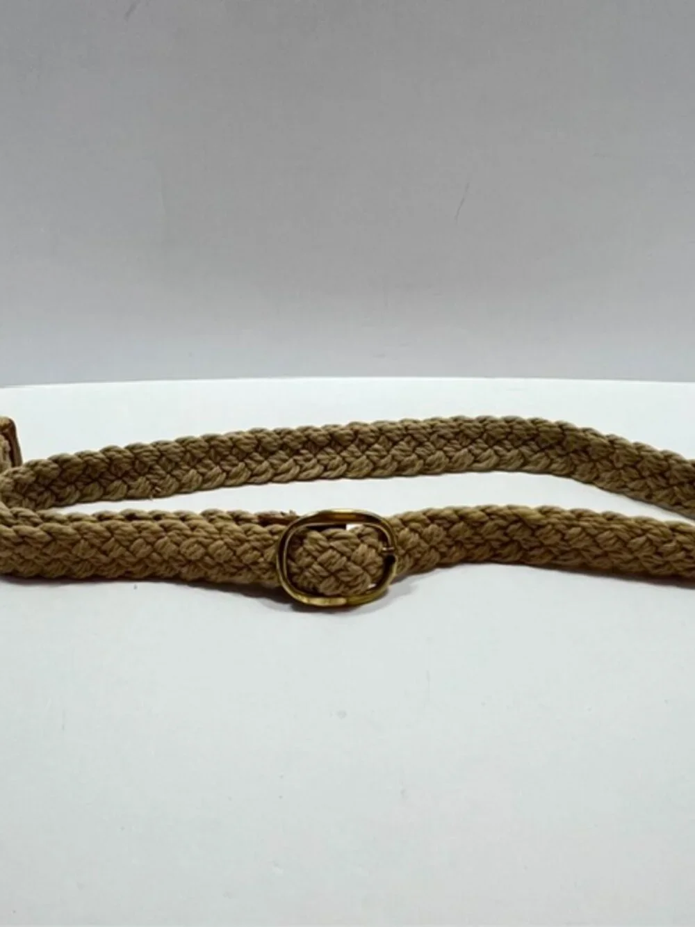 Women's Braided Jute Belt with brass buckle Size 42.5